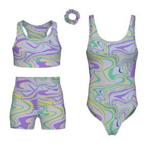 Essenclo Girls Gymnastics Leotards w/ Shorts Set - Unitards Biketards